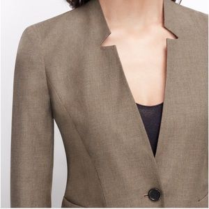 Ann Taylor Taupe Notch Collar Jacket